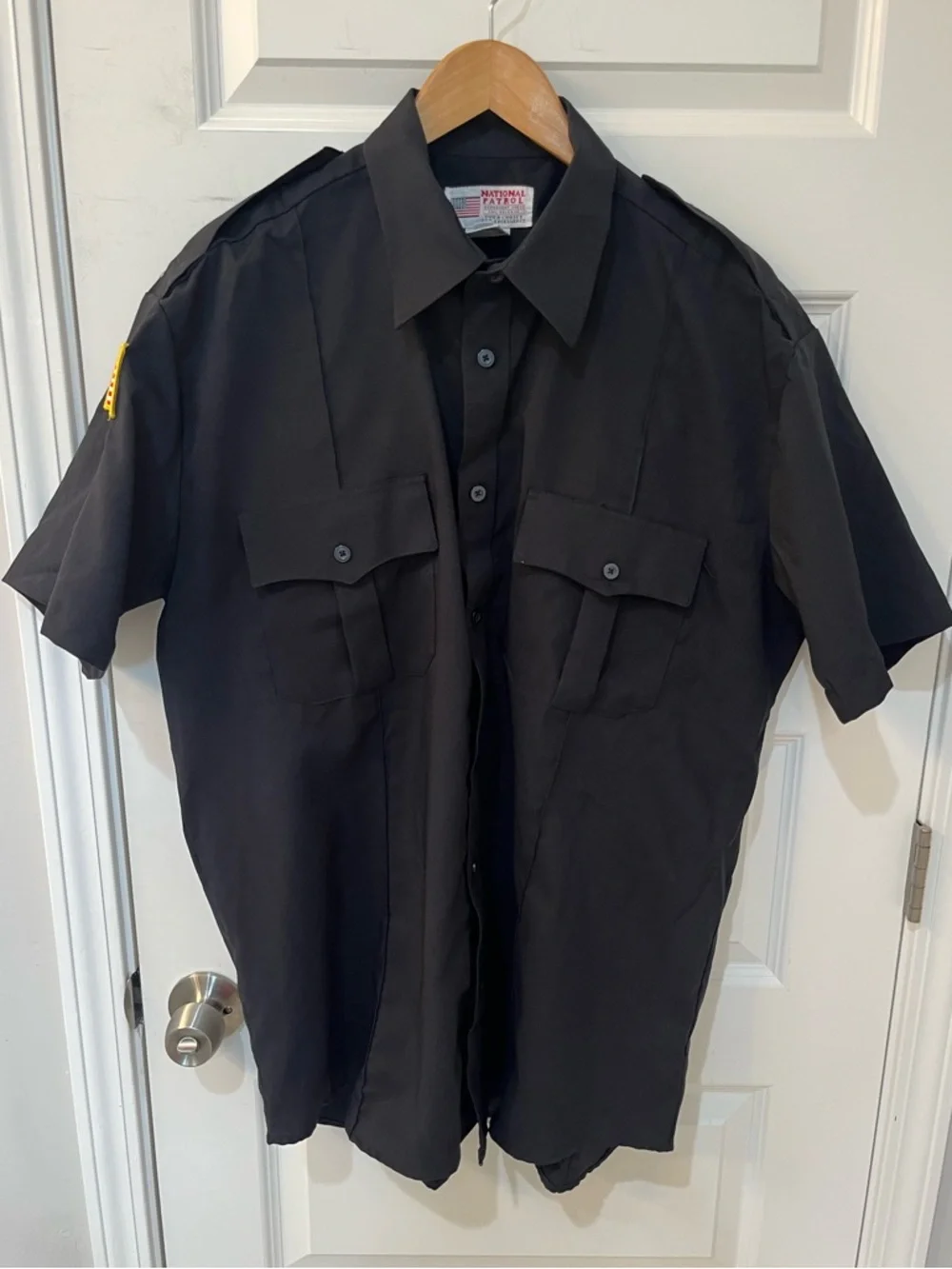 Official National Patrol Private Security Uniform 17-17.5 Short Sleeve Black EUC